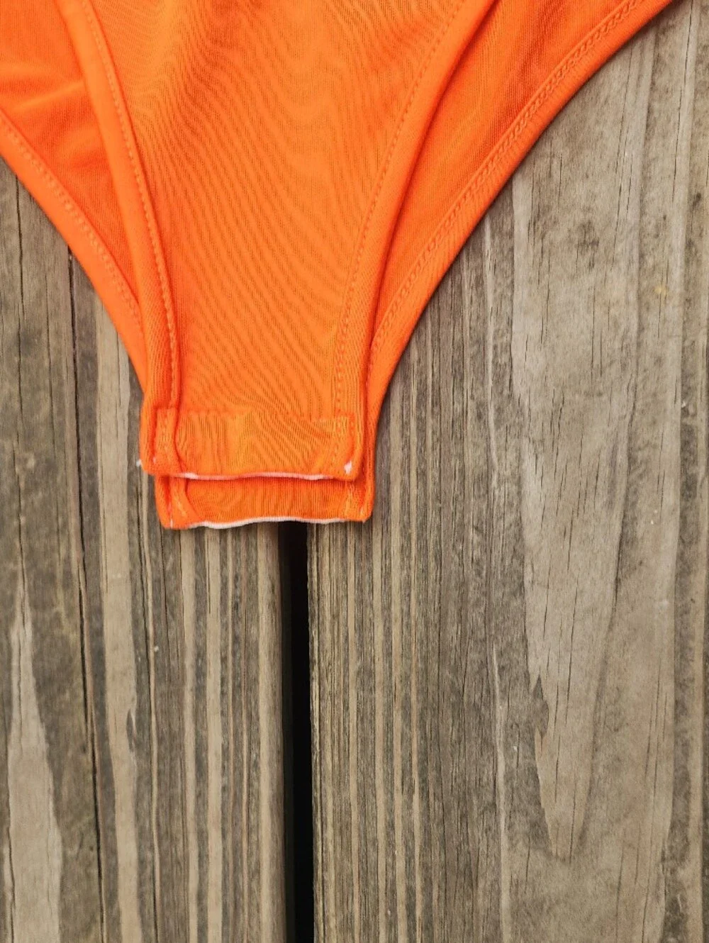 Zeagoo Orange Off-Shoulder Tie-Front Bodysuit - Picture 4 of 6
